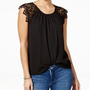 H&M Black Lace Detail Top